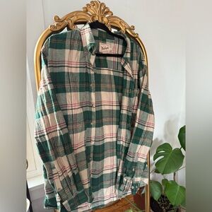 Woolrich Green and White Plaid Men's Shirt